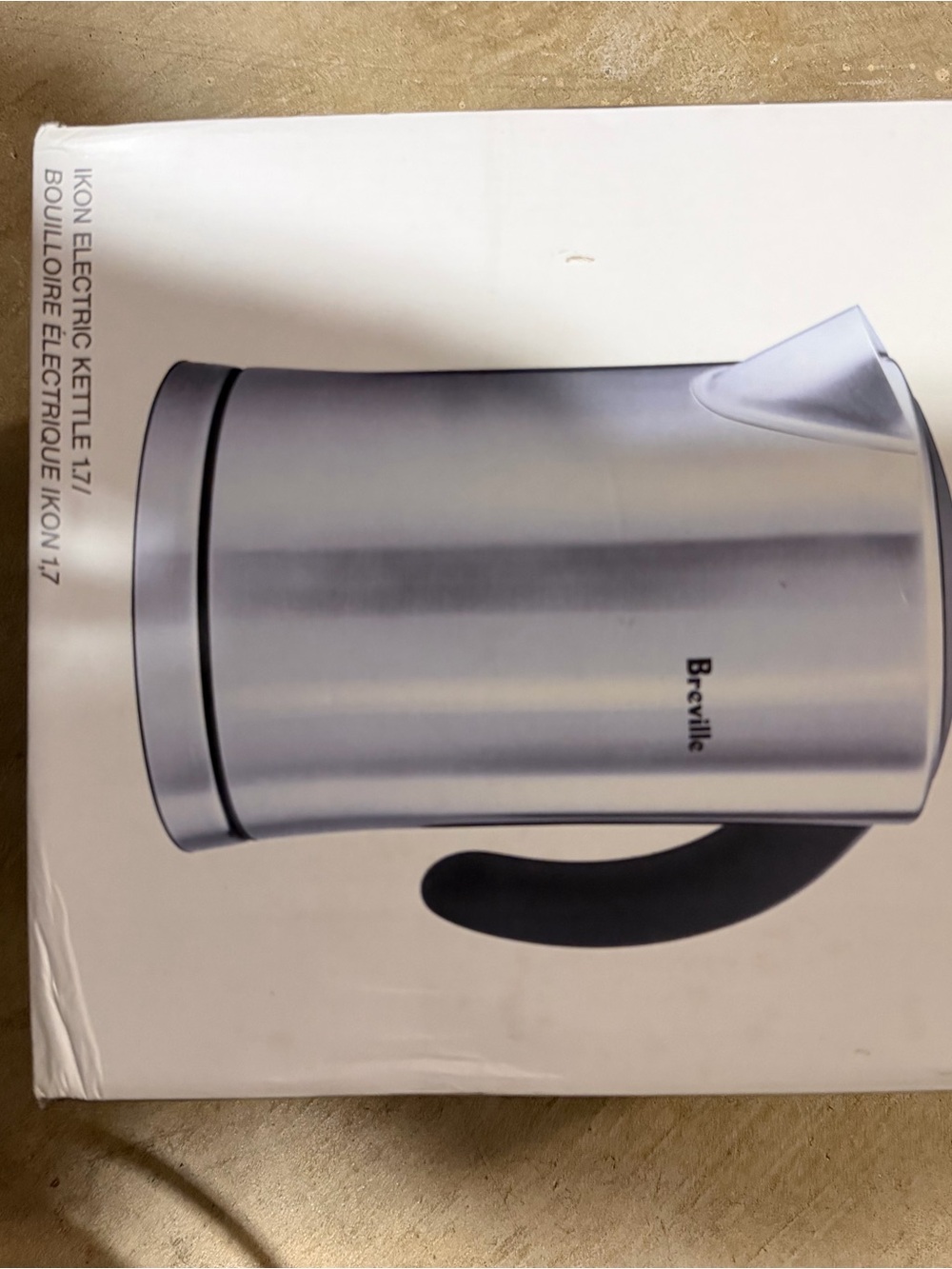 Breville Silver Electric Kettle with Black Handle